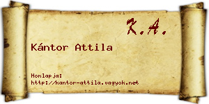Kántor Attila névjegykártya